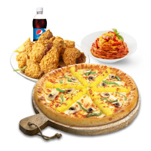 고구마피치세트L(고구마피자L+후라이드치킨(뼈))+스파게티+콜라1.25L