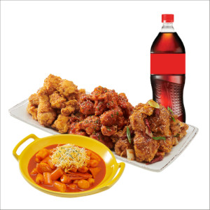 (순살/뼈)노랑3종+떡볶이+콜라1.25L