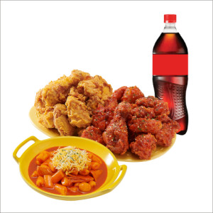 (순살/뼈)반반치킨(후라이드/양념)+떡볶이+콜라1.25L