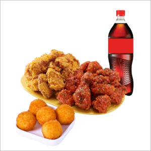 (순살/뼈)반반치킨(후라이드/양념)+오리지널치즈볼+콜라1.25L